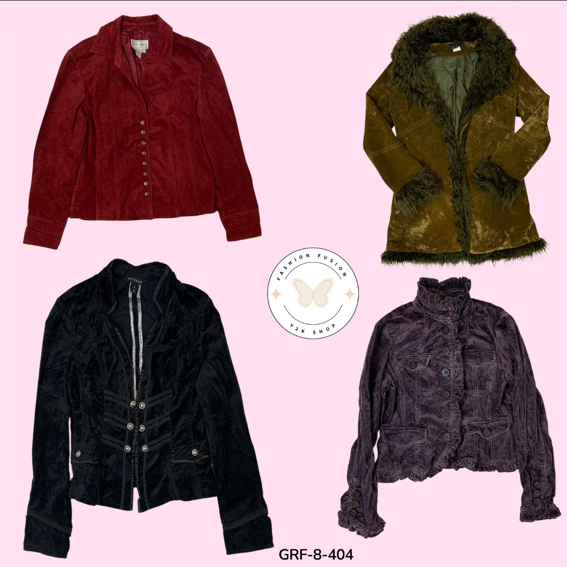 Retro Y2K Sweat Leather Jacket – Iconic 2000s Outerwear (GRF-8-404)
