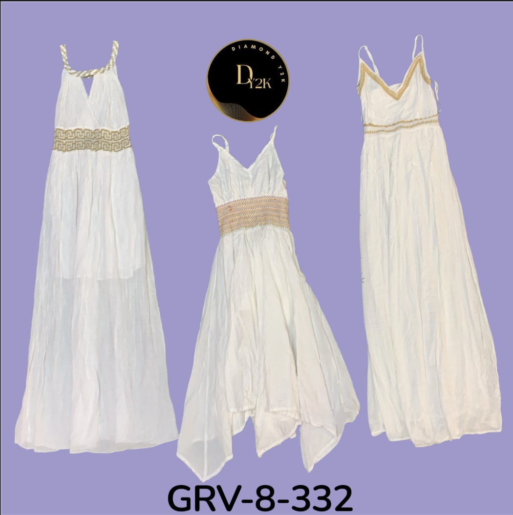 Authentic Y2K White Cotton Dress | Minimalist Retro 2000s Vibes (GRV-8-332)