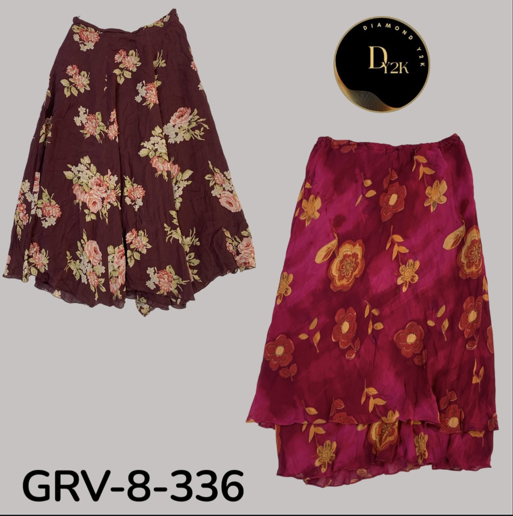 Authentic Y2K Printed Poly Skirt | Iconic Early 2000s Look (GRV-8-336)