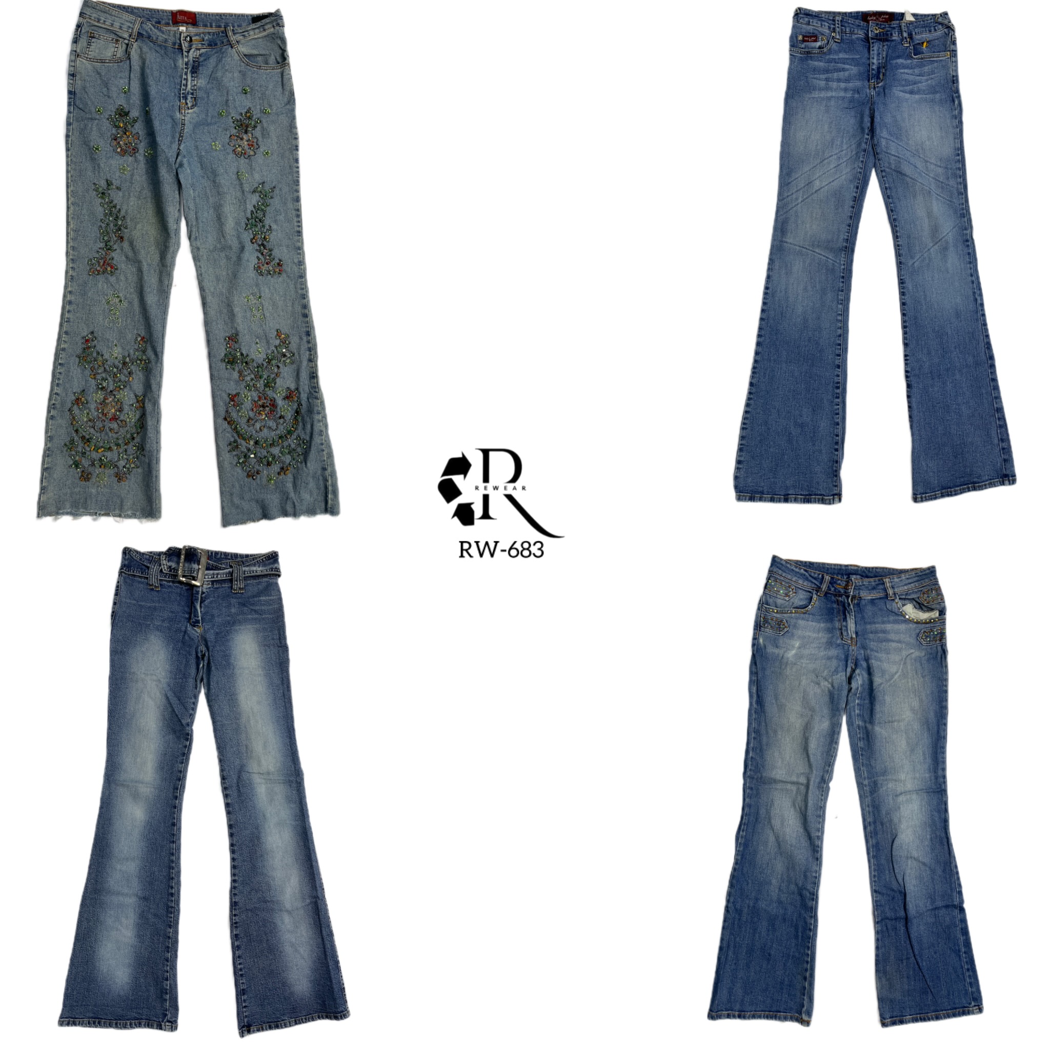 Y2K Unique Mix Denim Jeans (RW-683)