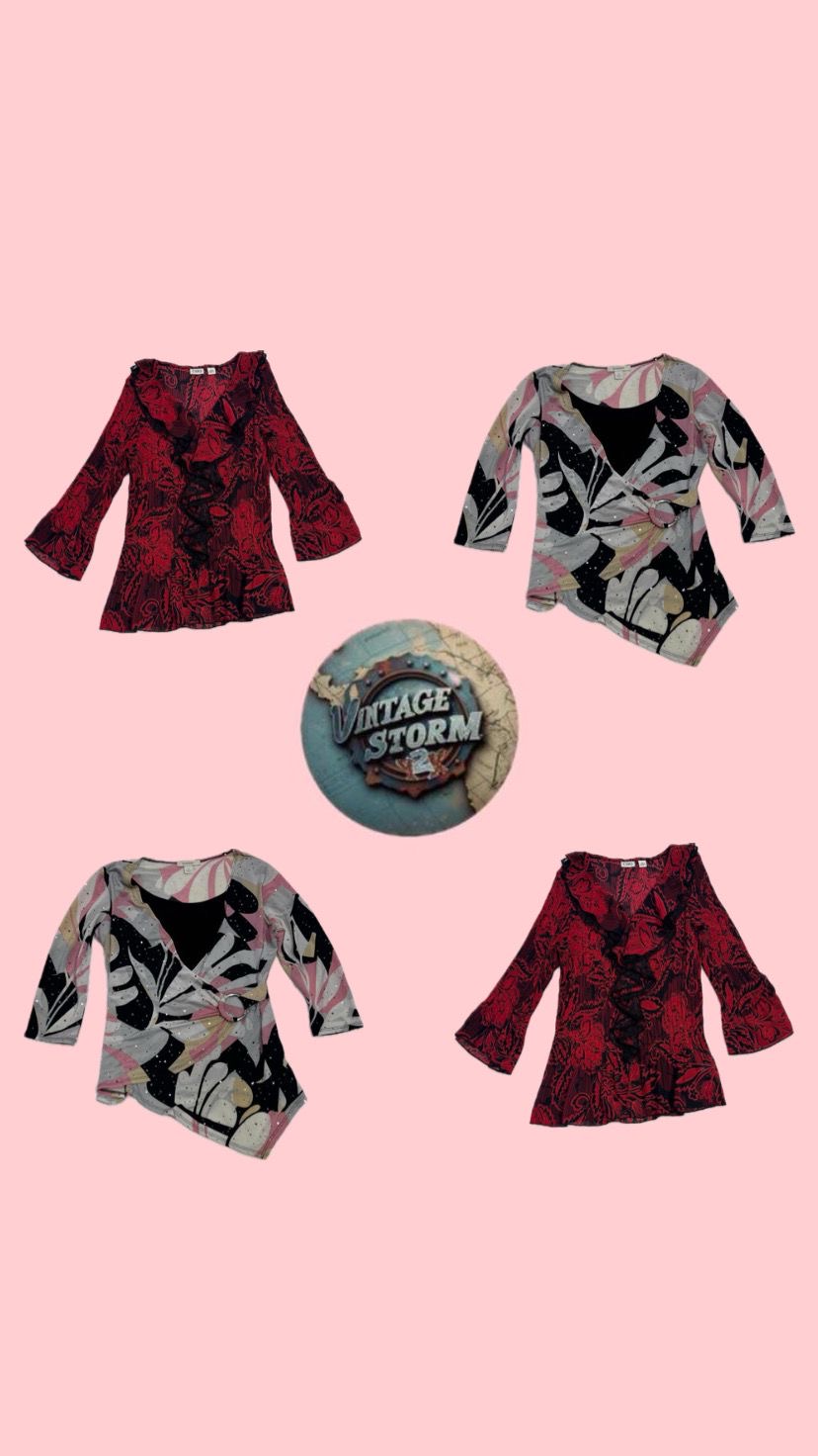 Y2K Blush Sprite Poly Blouses
