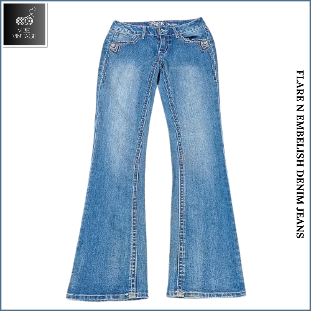 FLARE & EMBELISH DENIM JEANS (BUNDLE 4)