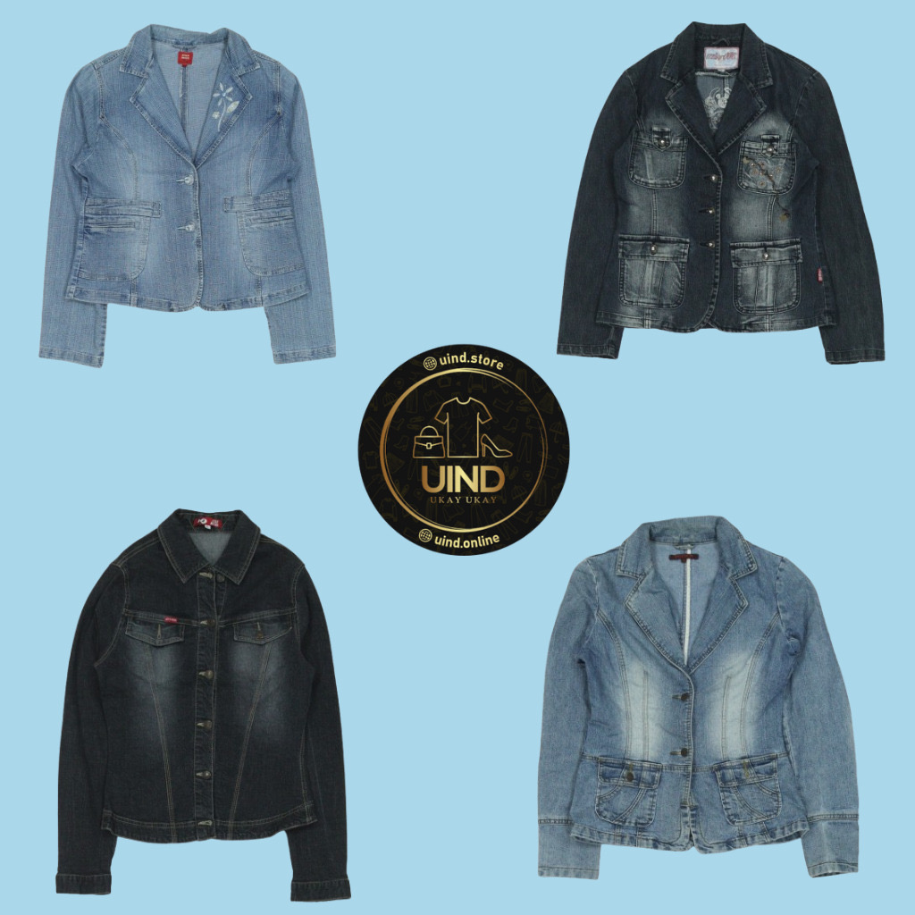 Chaquetas de mezclilla azul bebé Y2K