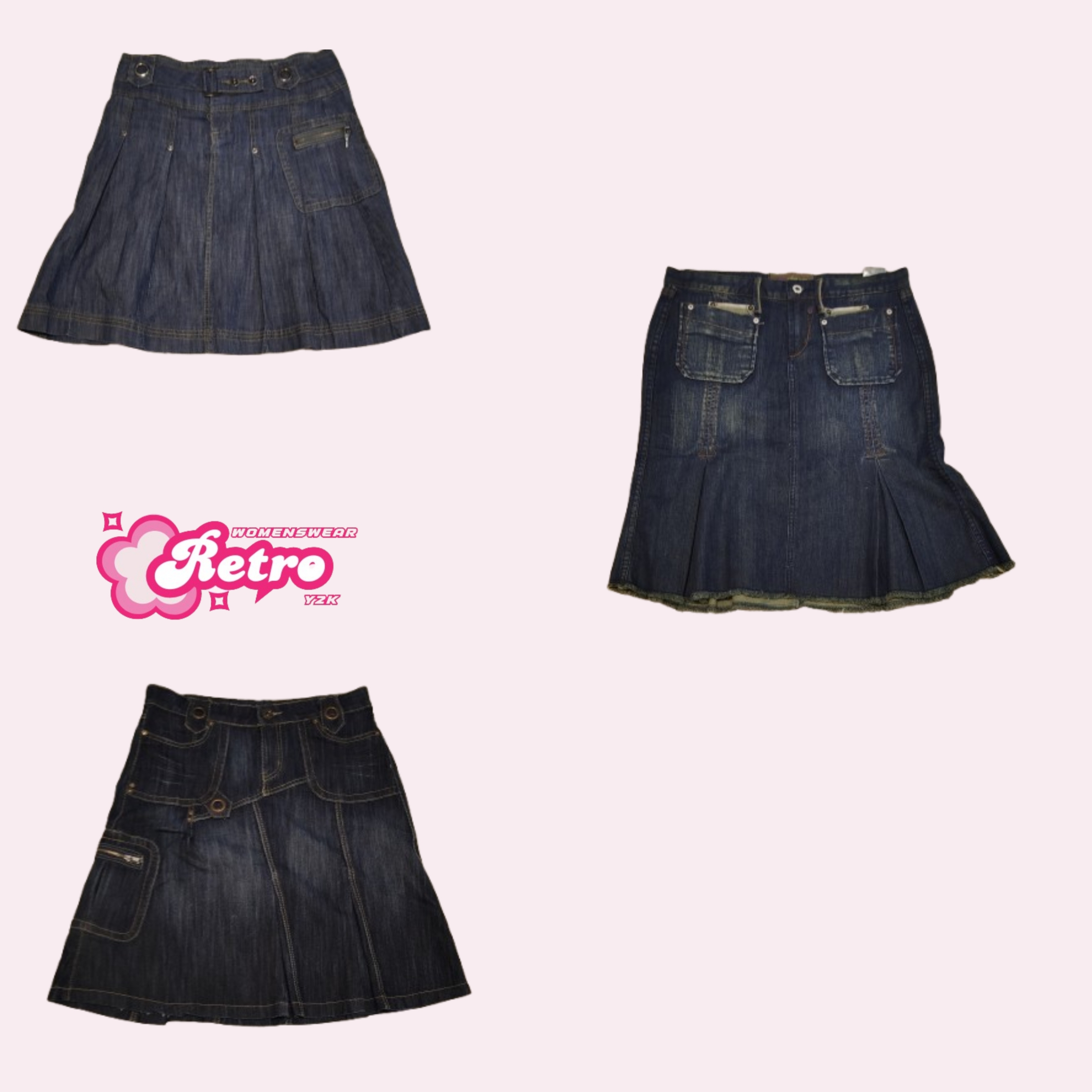 Y2K IT Girl Denim Midi-Röcke (Sep -06)