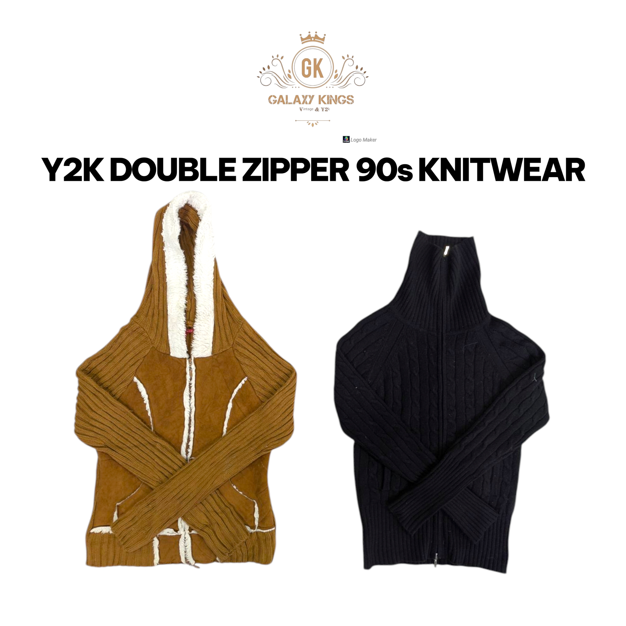 Y2K ダブルジッパー 90S セーター