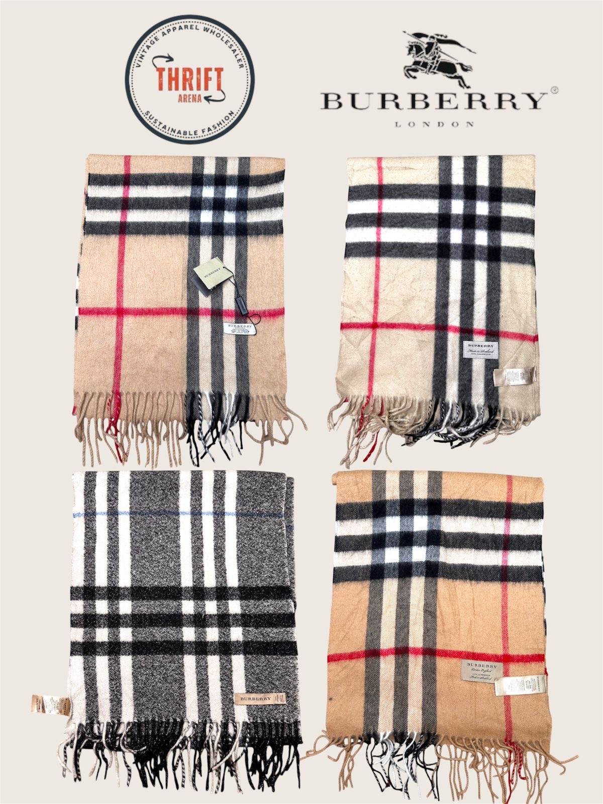 T1365 Burberry Scarve 100% Authentic Cashmere/Lambwool