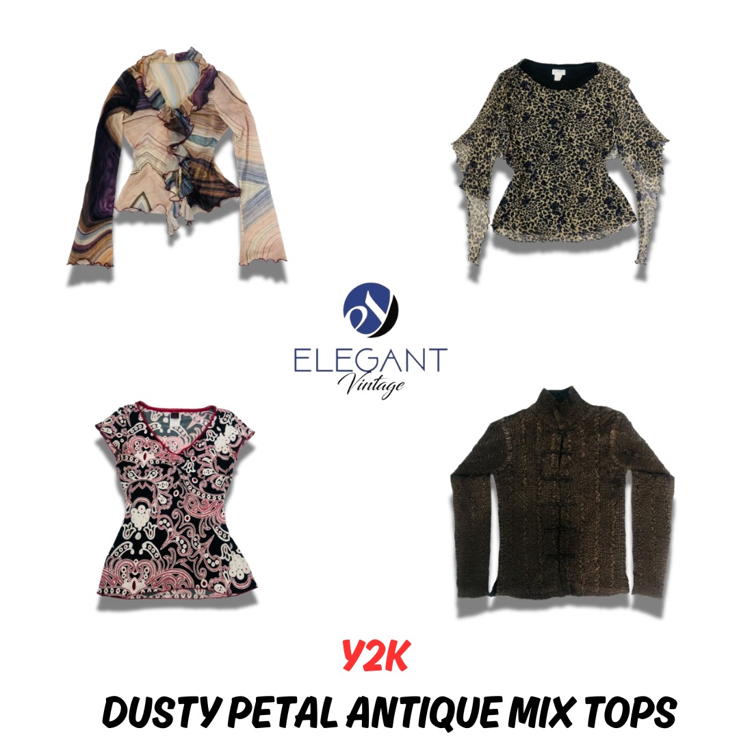 Y2K Dusty Petal Antique Mix Tops - EV0898