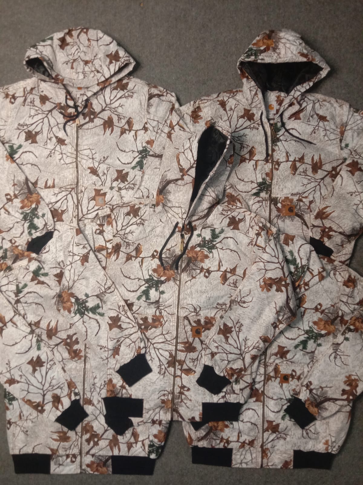 Carhartt rework style forest print jacket