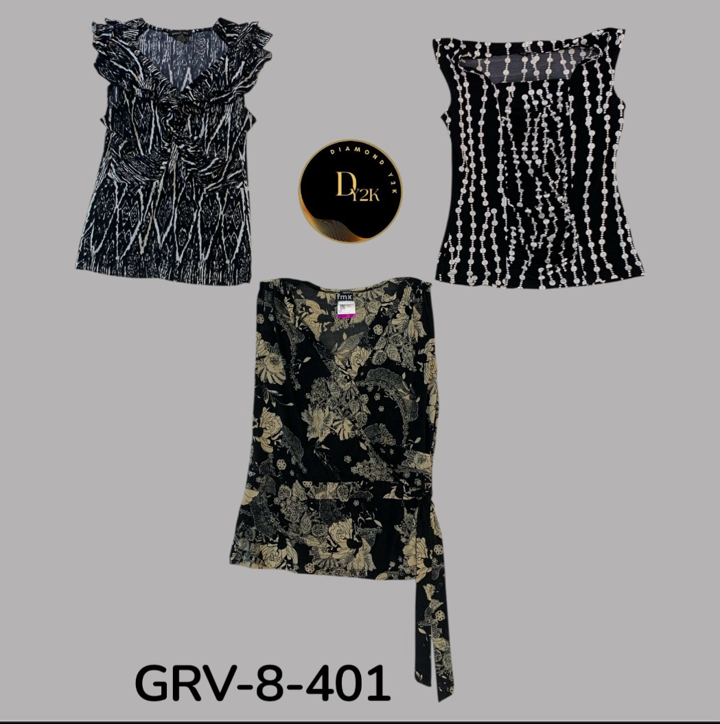 Stylische schwarze und weiße Bluse – Kurzarm Y2K inspiriert ( GRV-8-401 )