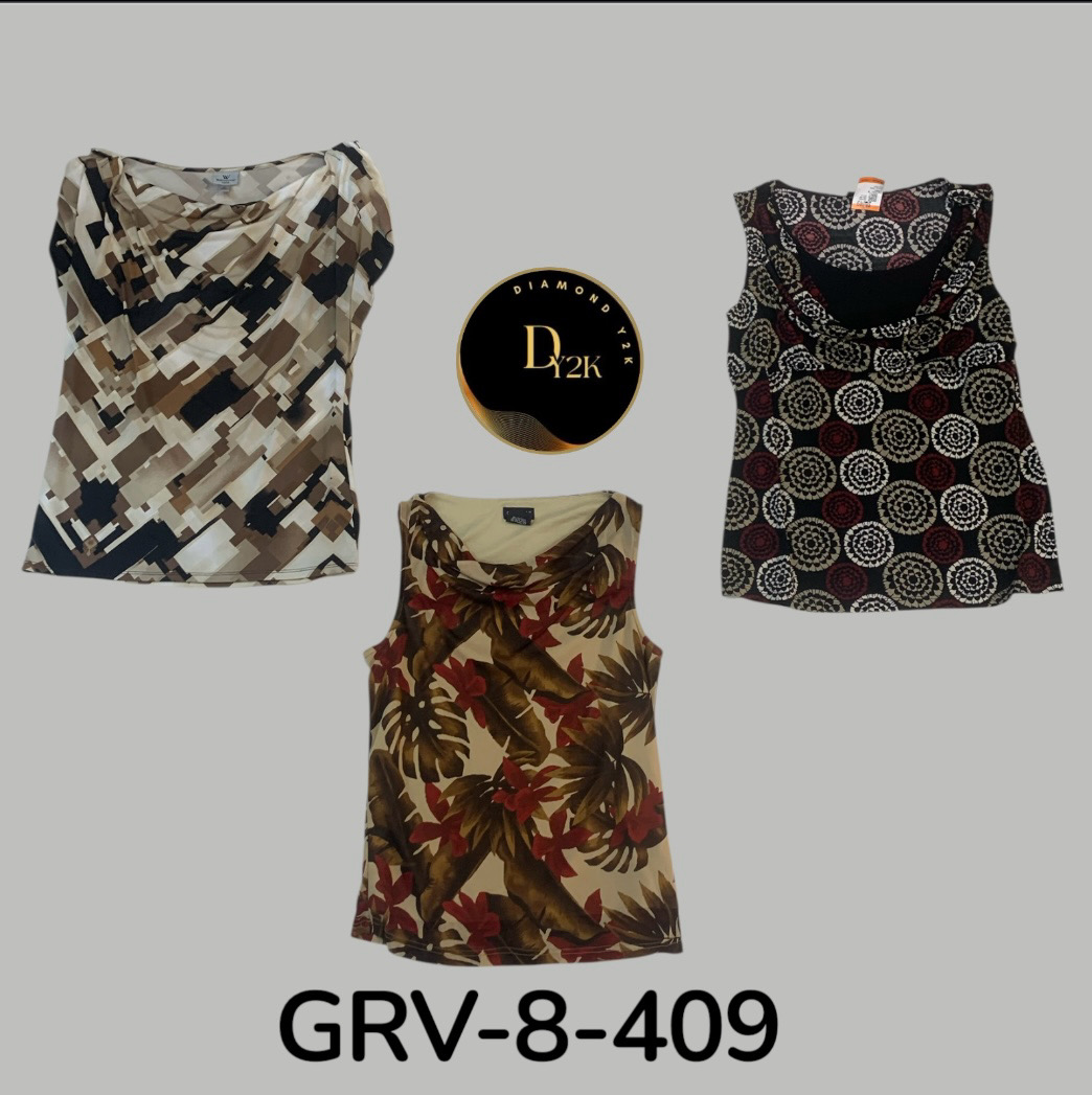Mix Kurzarmbluse – Schicker Y2K Inspiriert Stil (GRV-8-409)