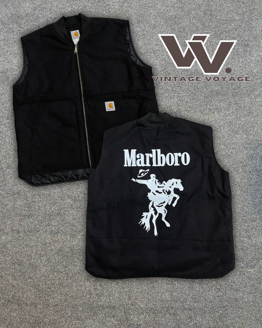 Carhartt  x Marlboro Rework Style Black Gilets - #02925