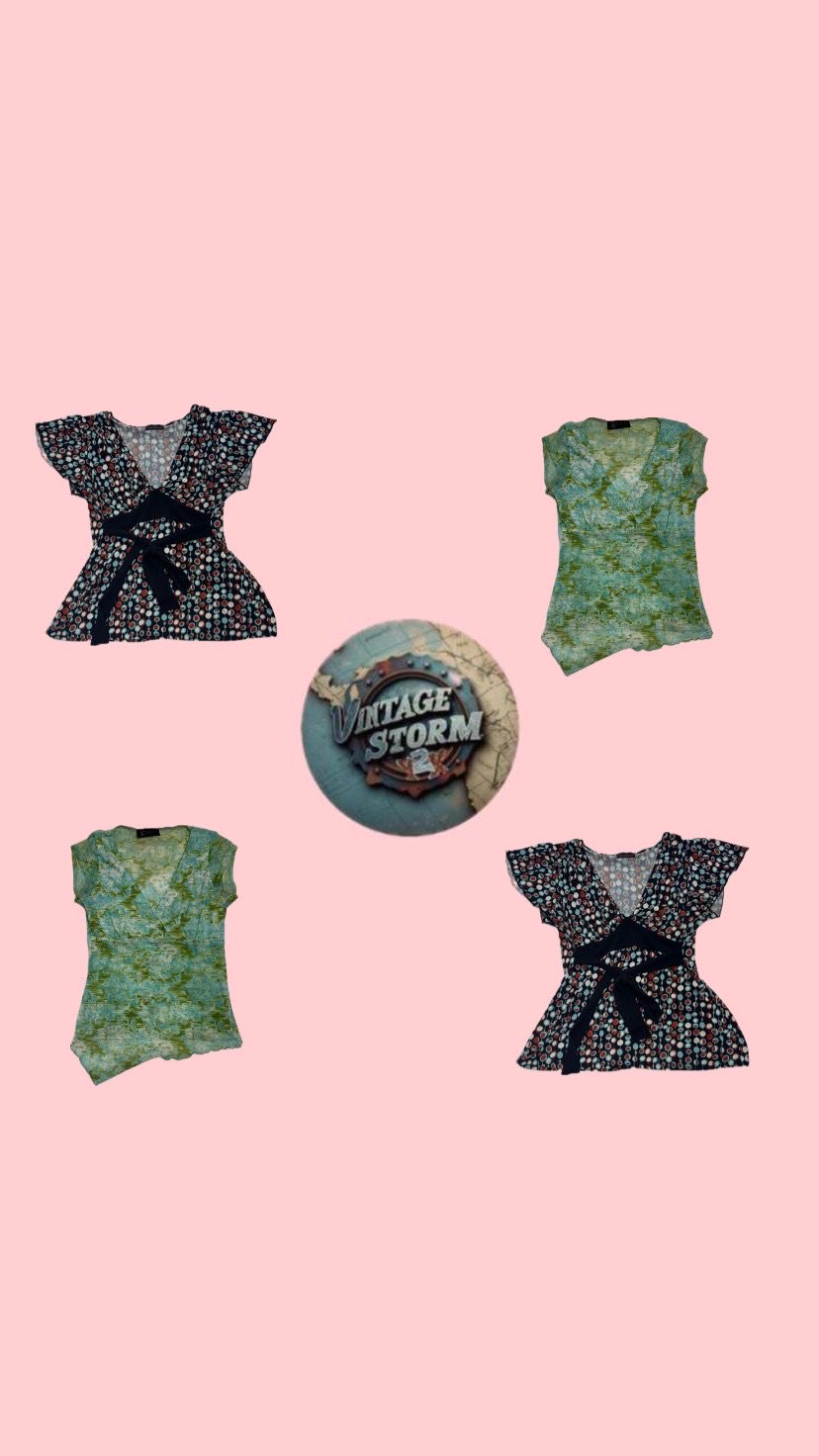Blusas de poliéster en tonos terrosos Y2K