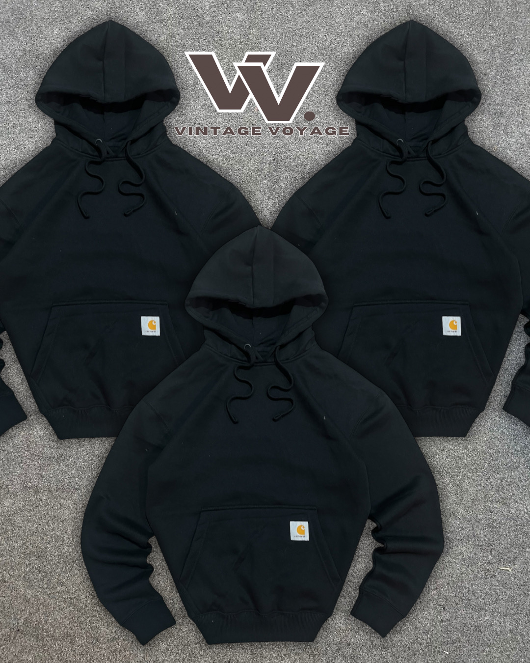 Carhartt Rework Style Black Pullover Hoodies - #02925