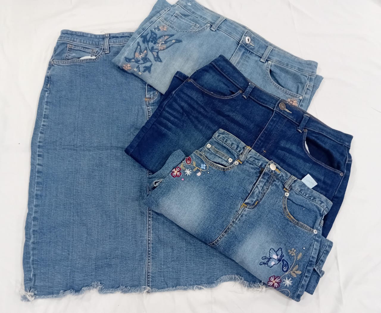 IQ0607 Y2k Denim Midi Skirt