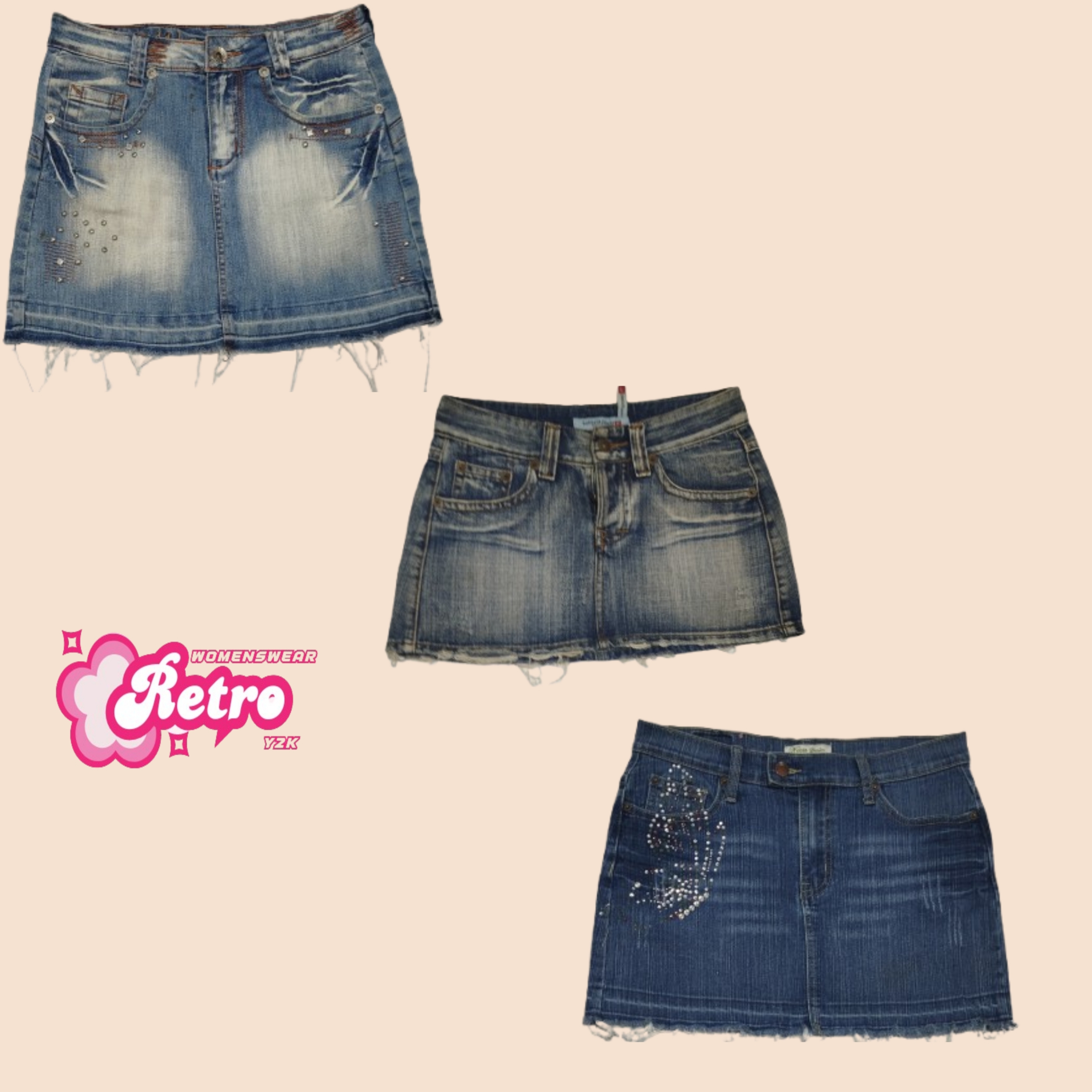 Y2K Unique Denim Mini Skirt (Sep-018)