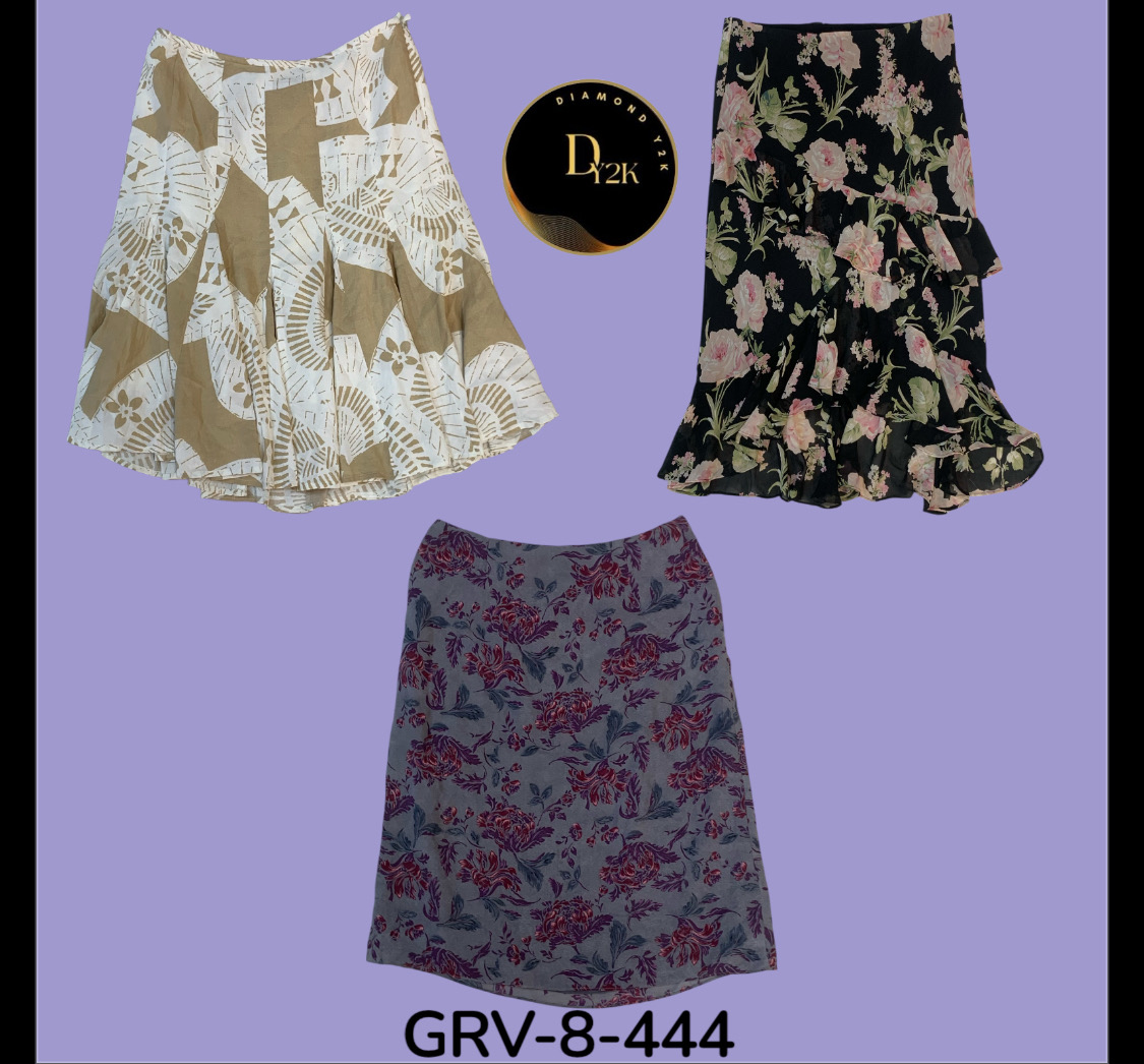 Trendy Floral Print Skirt – Poly Fabric, Perfect for Any Occasion( GRV-8-444)