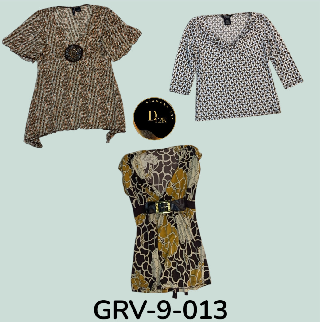 Klassische Braun Mix Bluse – Leicht und zeitloses Kleidungsstück (GRV-8-013)