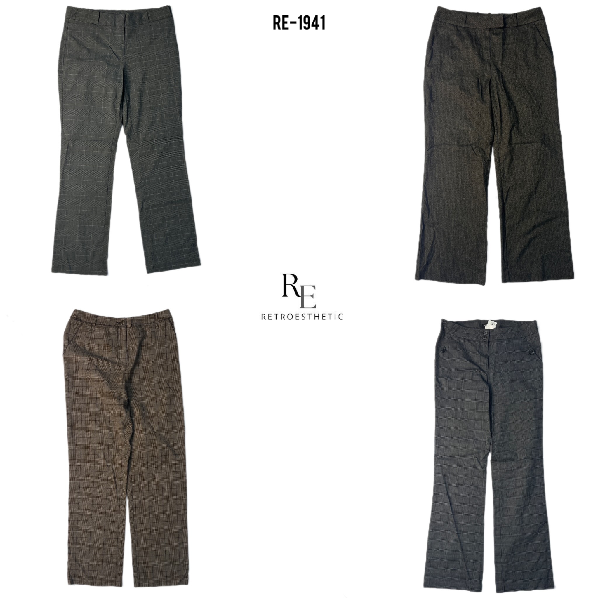 Pantaloni da ufficio svasati Y2K (RE-1941)