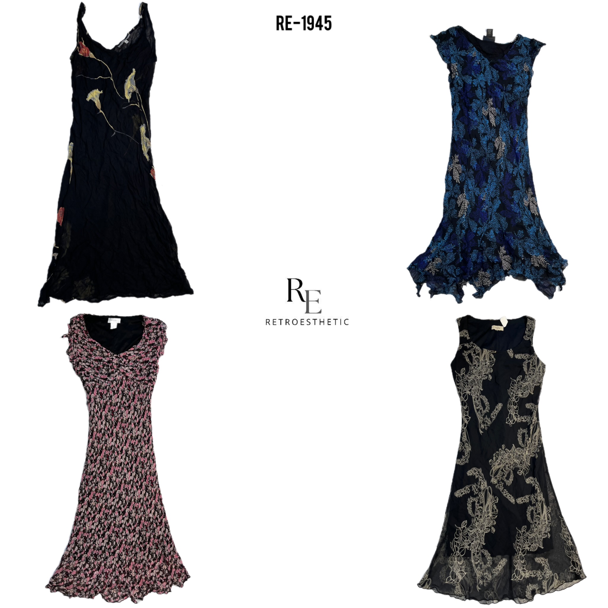 Y2K All Black Gothic Summer Dresses (RE-1945)