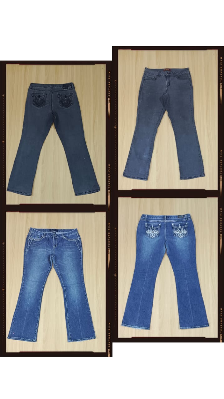 JA 0461 Y2K Ladies Embellished Flared jeans