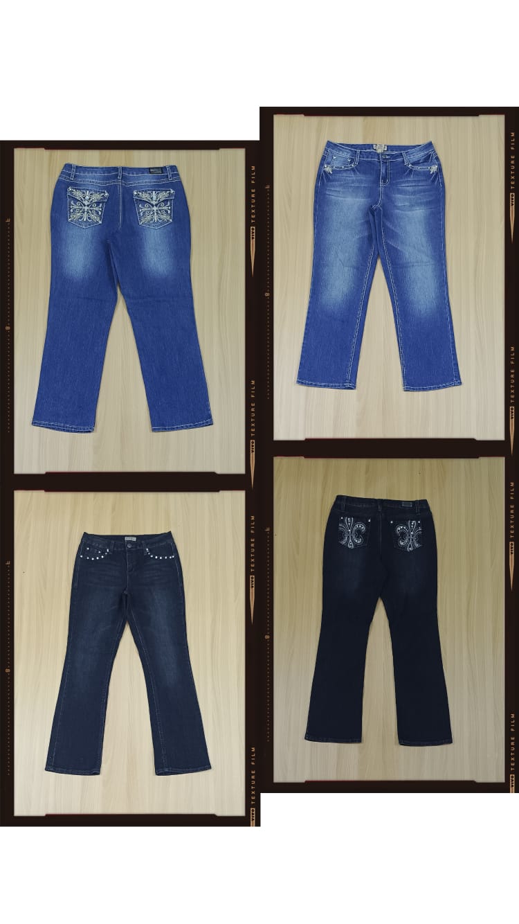 JA 0457 Y2K Baggy Embellished Flared Jeans