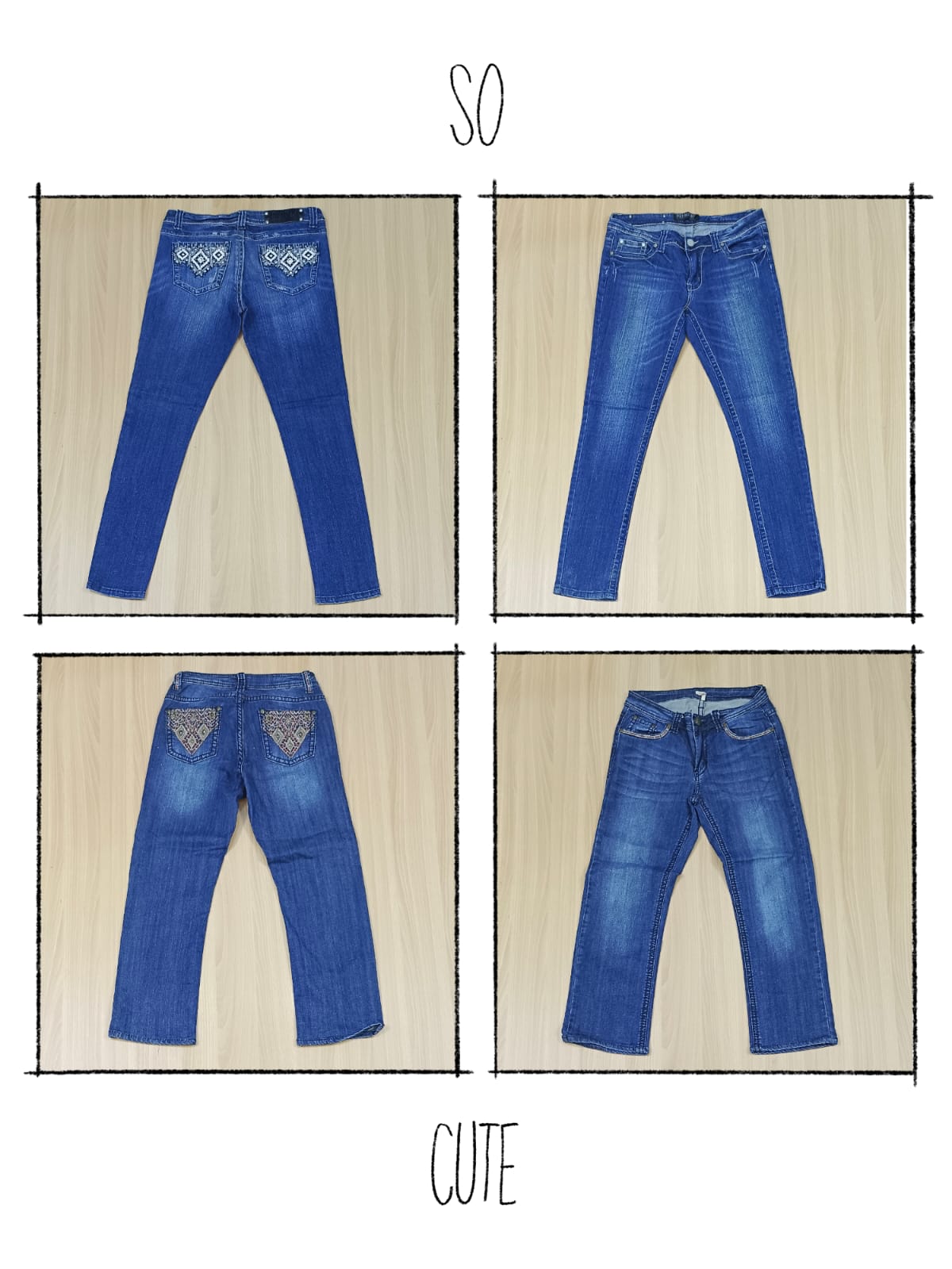 JA 0449 Y2K Ladies Embellished Flared Jeans