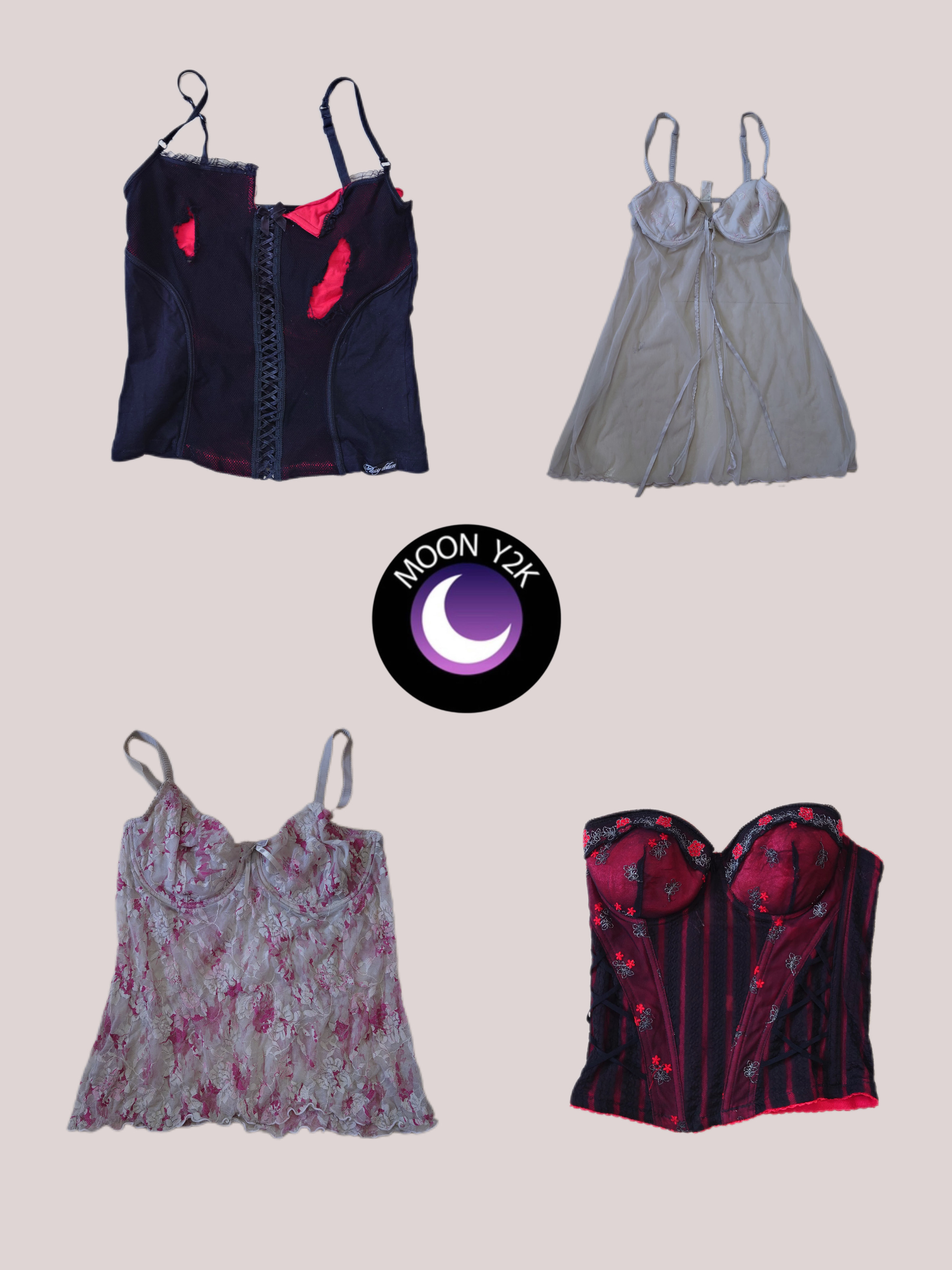 Y2K Gothic cami tops mix (M-596)