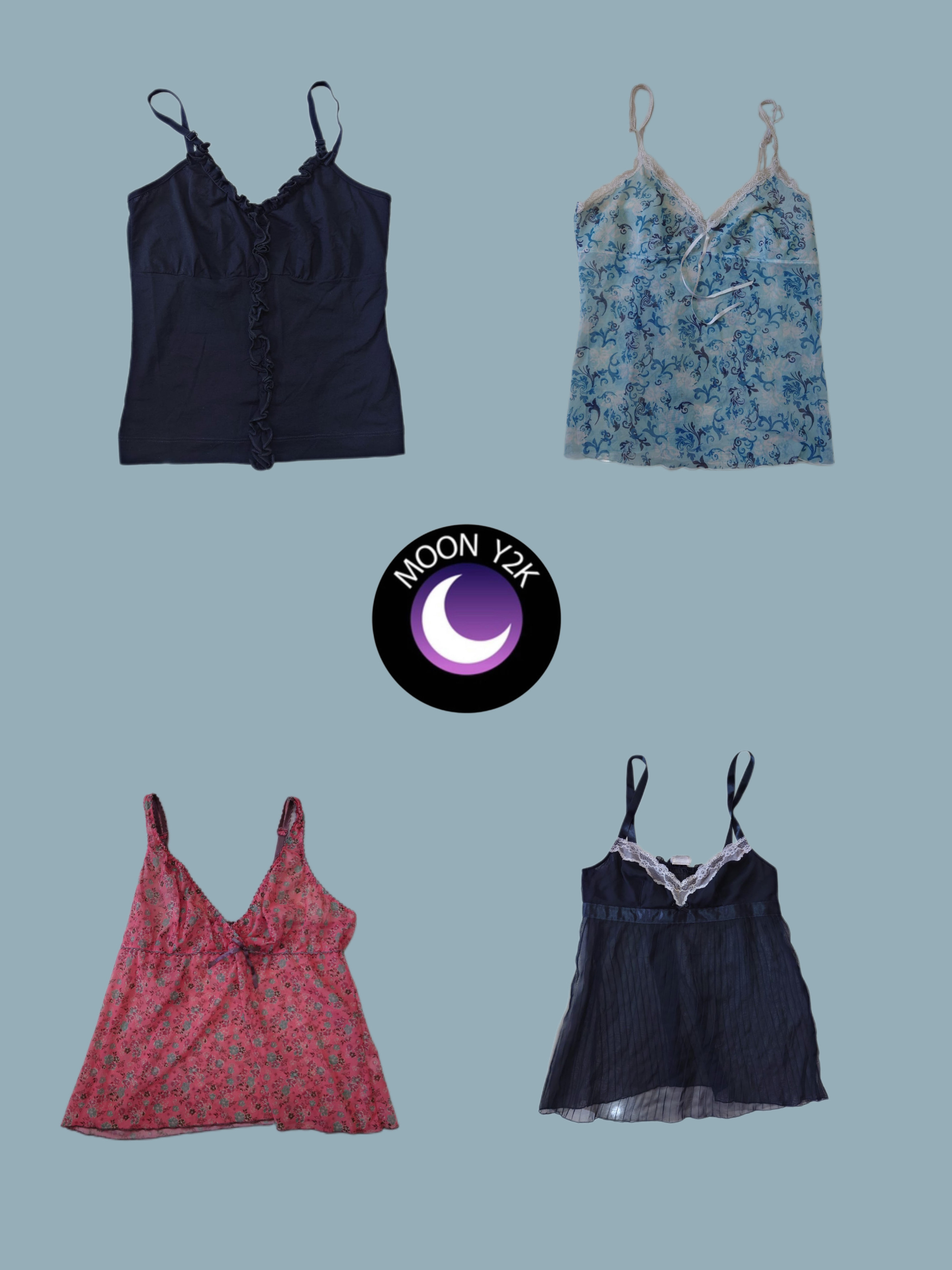 Mix de tops de camisolinha da era soft girl Y2K (M-600)