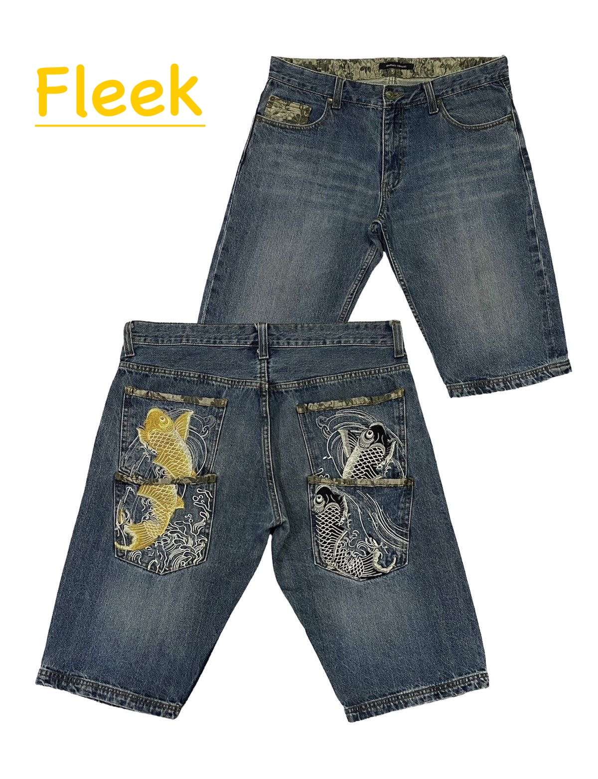 Japanese embroidery shorts