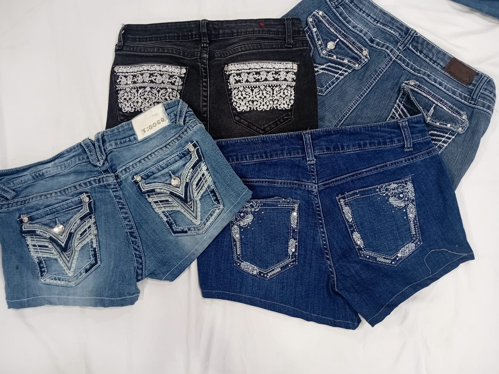 IQ0627 Y2k Upcycled RetroRevive Shorts