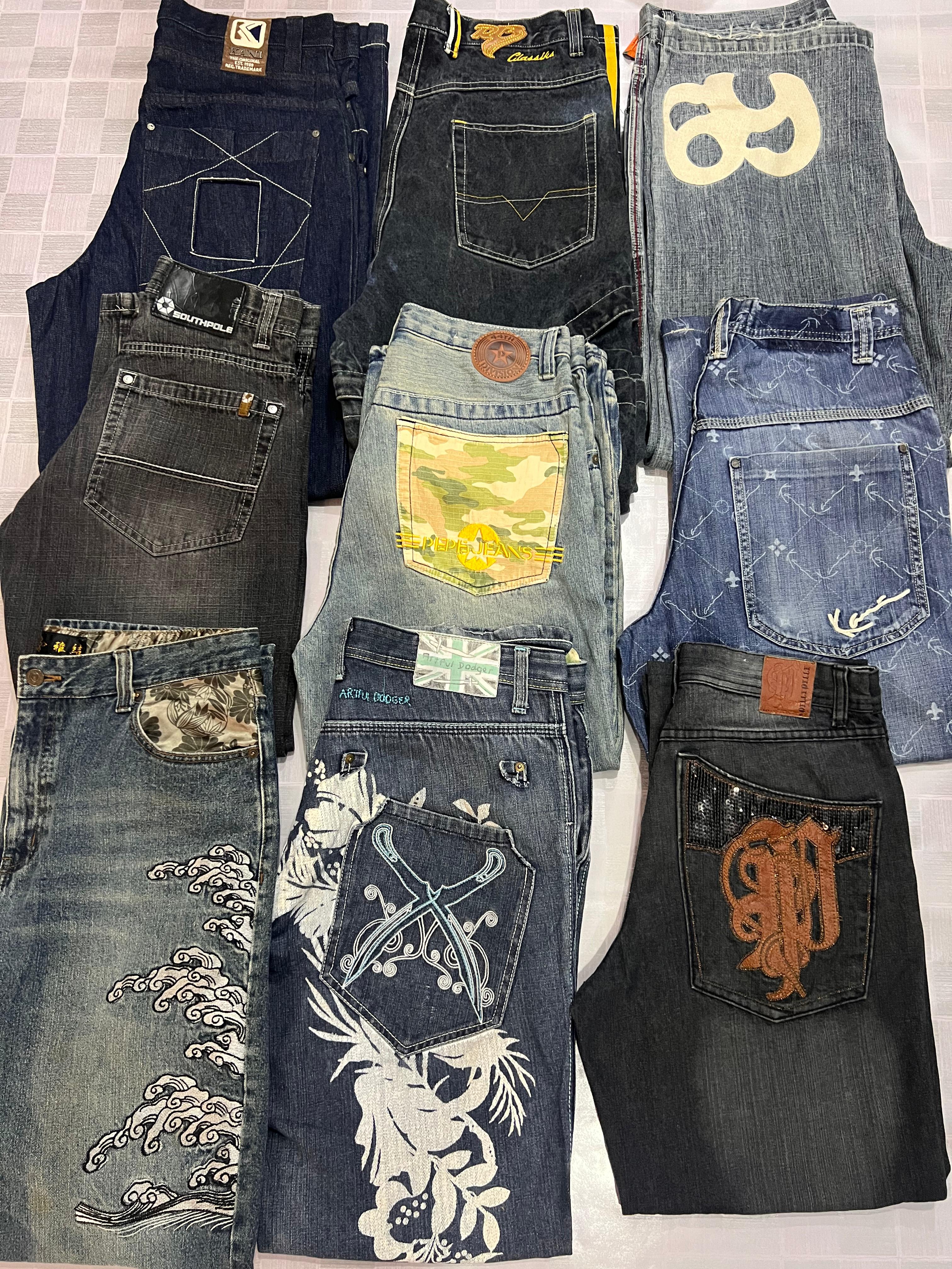 R117 Herren HipHop Baggy Designer Jeans