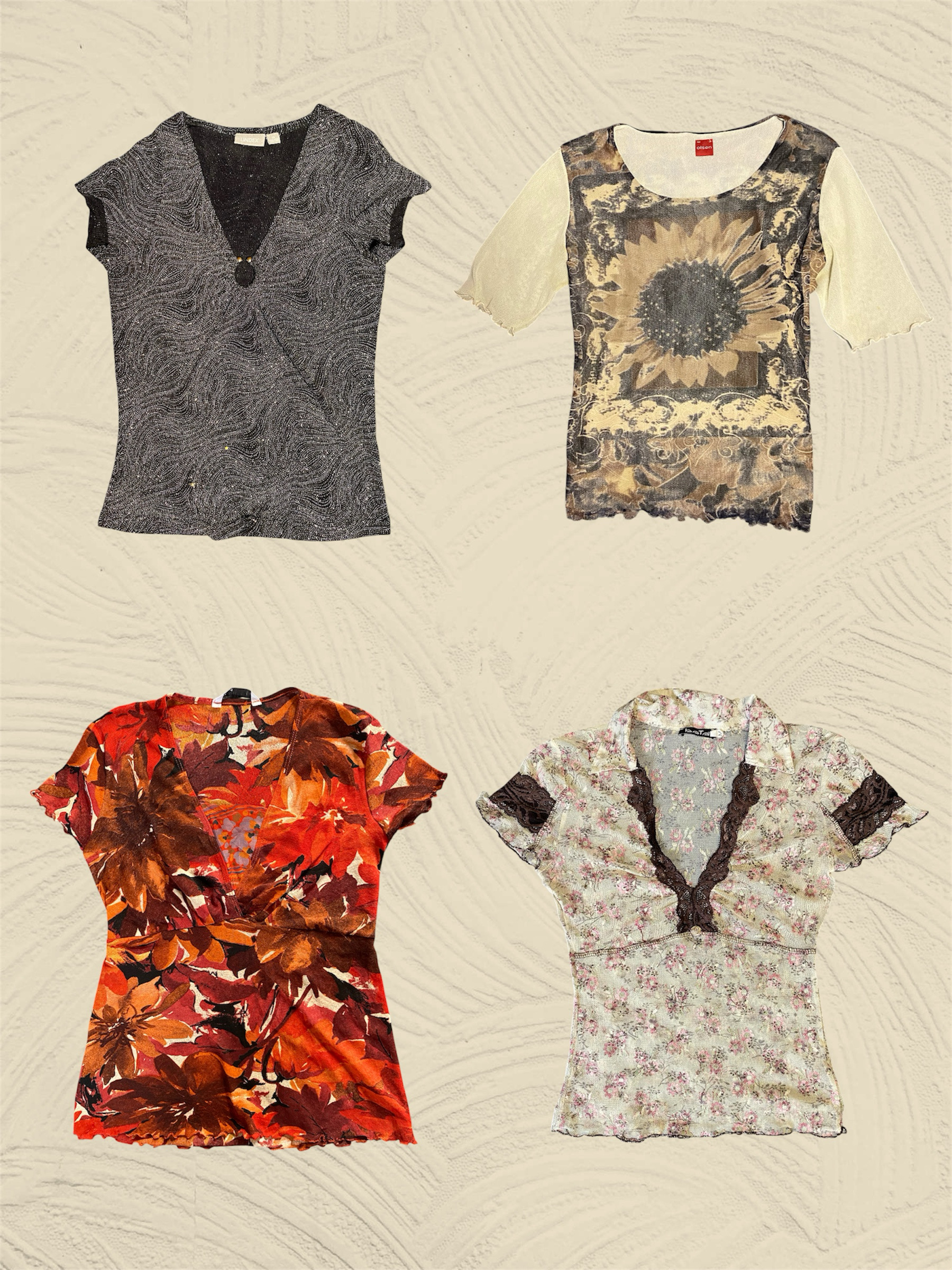 Y2K mix and match half sleeves Tops (TS:704)