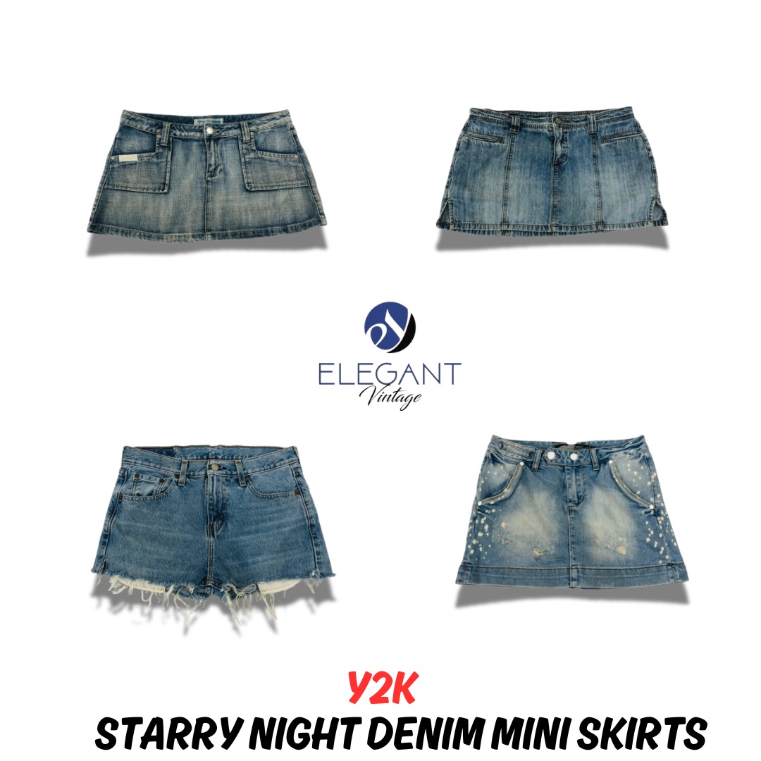 Y2K Starry Night Denim Mini Röcke - EV0926