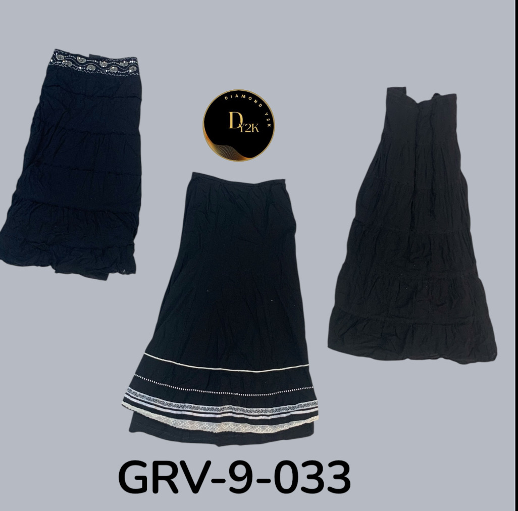 Jupe en coton noire classique – Style intemporel et vêtements du quotidien (GRV-9-033)
