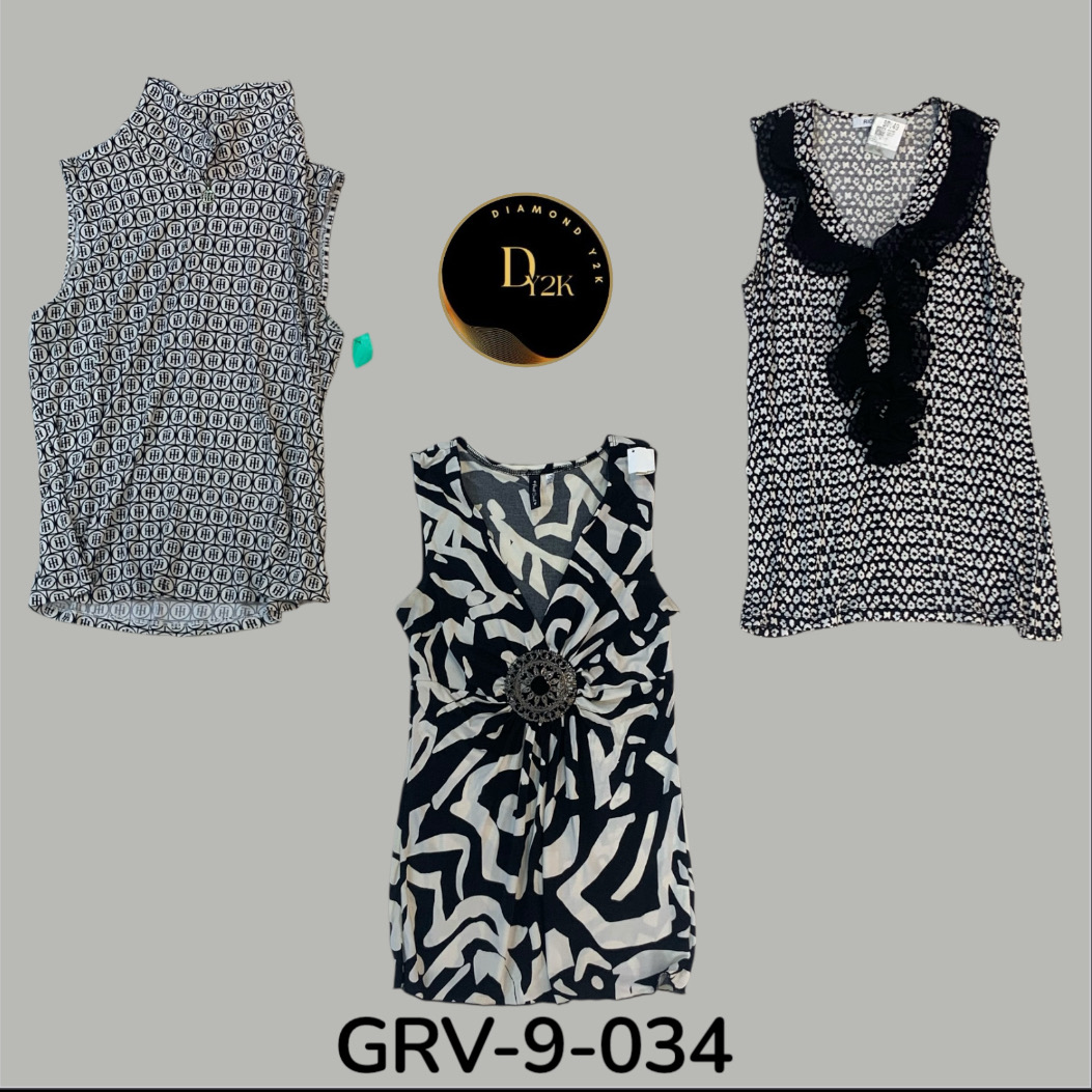 Black & White Long Sleeve Blouse – Elegant Y2K Inspired Style(GRV-9-034)