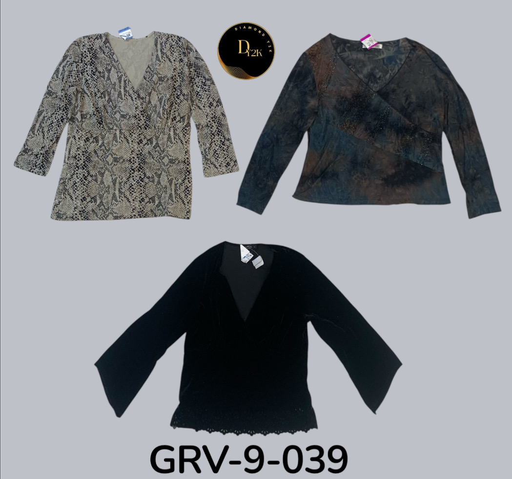 Blouse à manches longues noire et blanche pour femmes – Style, confort et ajustement polyvalent (GRV-9-039)