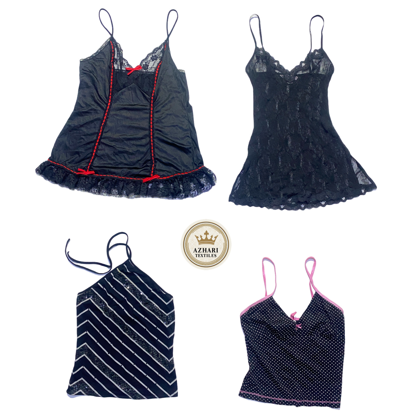Y2K Black Night Cami Tops AT2