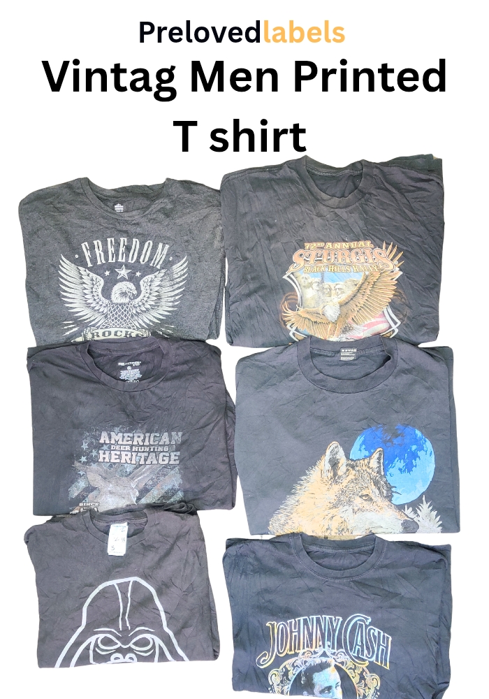 Vintage Herren Bedrucktes T-Shirt Bundle – WCV 131