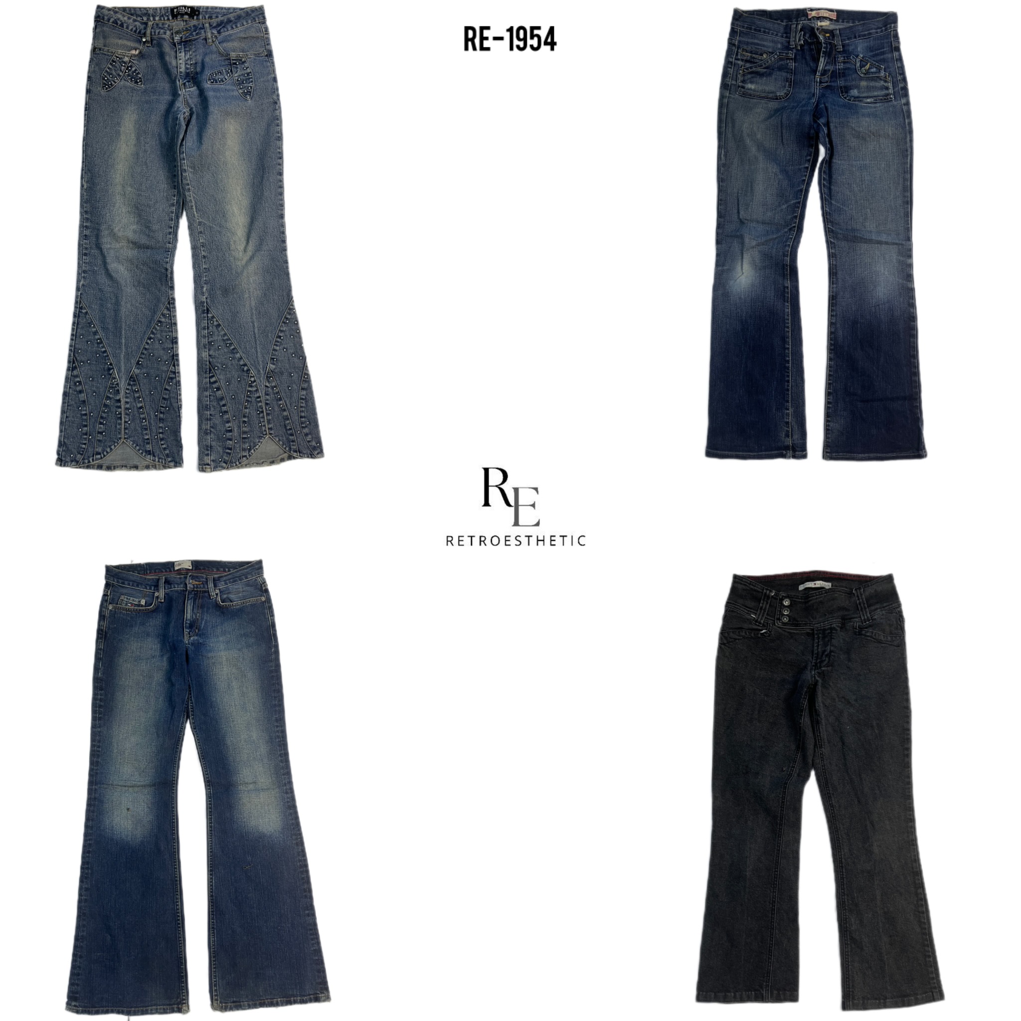 Jeans de Denim da Era Britney Y2K (RE-1954)