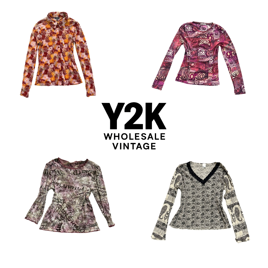 Y2K Italian Grunge Mesh Tops Mix(YEV794)