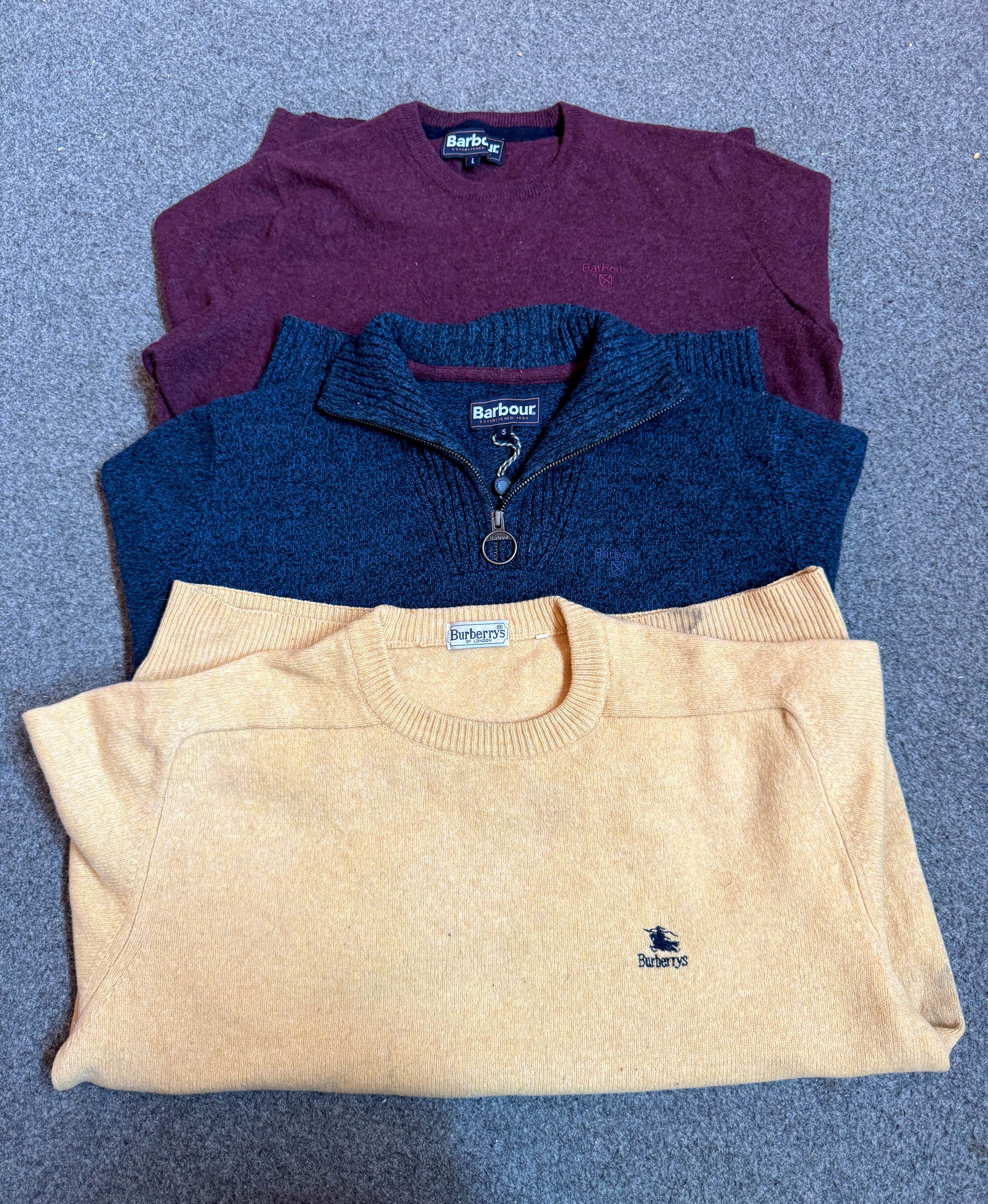 suéteres de Burberry y Barbour