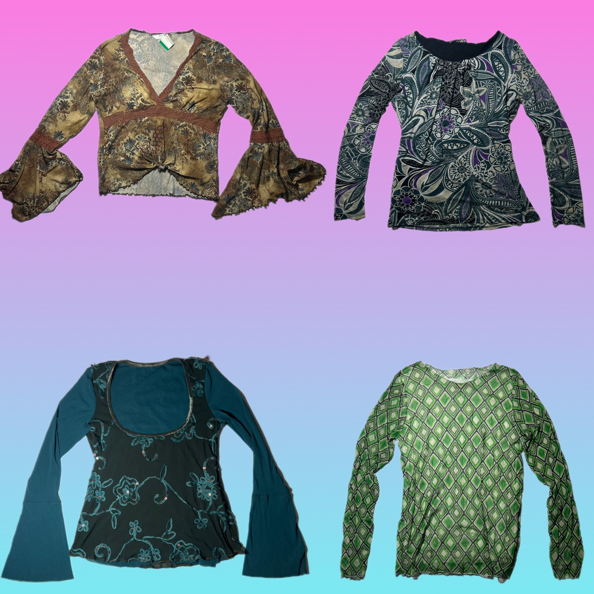 Boho & Retro Printed Tops Collection(TT 187)