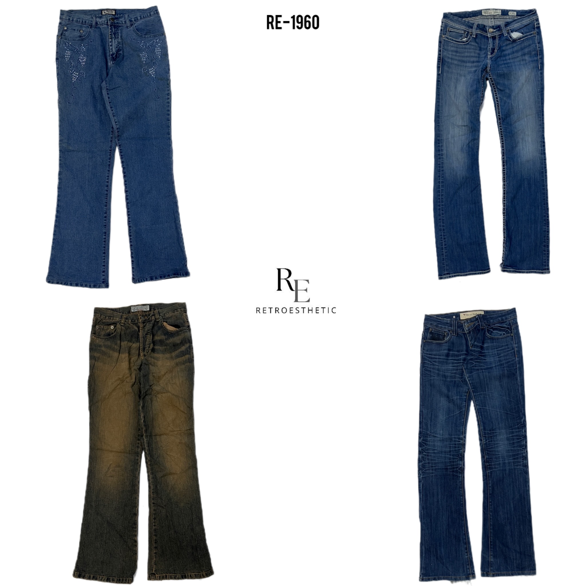 Jeans in denim unici Y2K IT Girl (RE-1960)