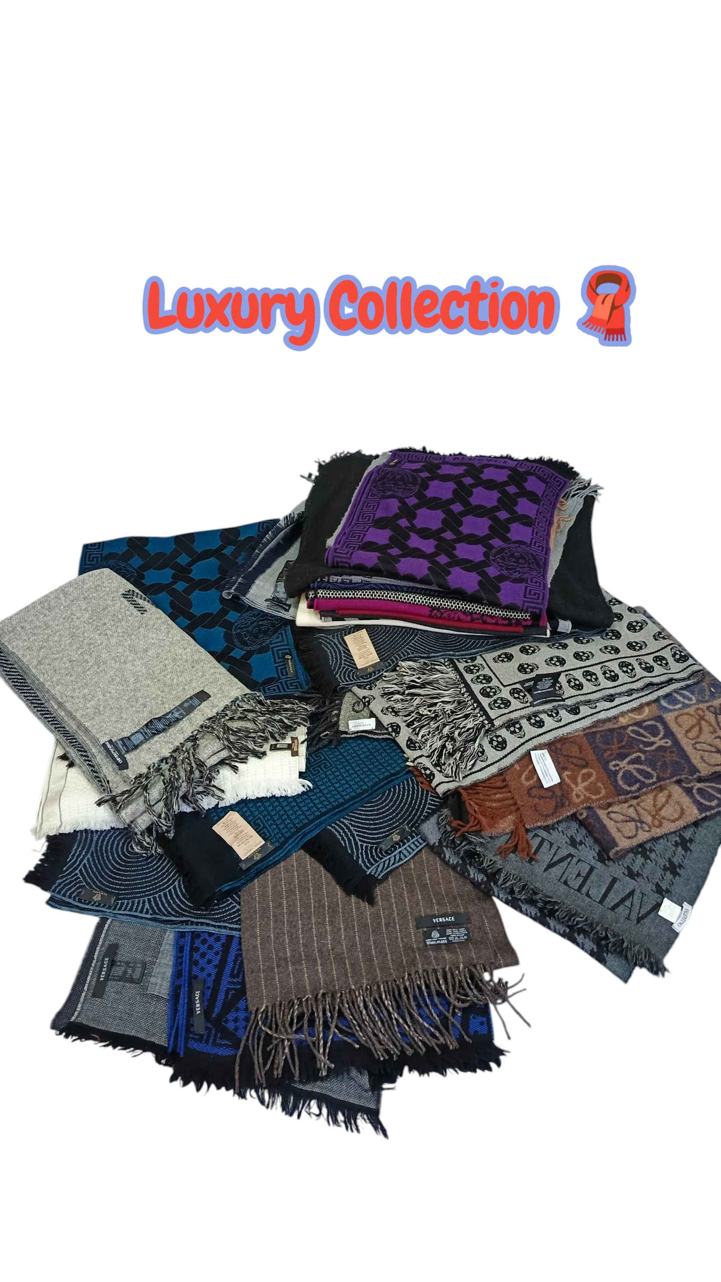Mezcla Versace Givenchy Valentino Armani Colección de Lujo Bufandas 🧣