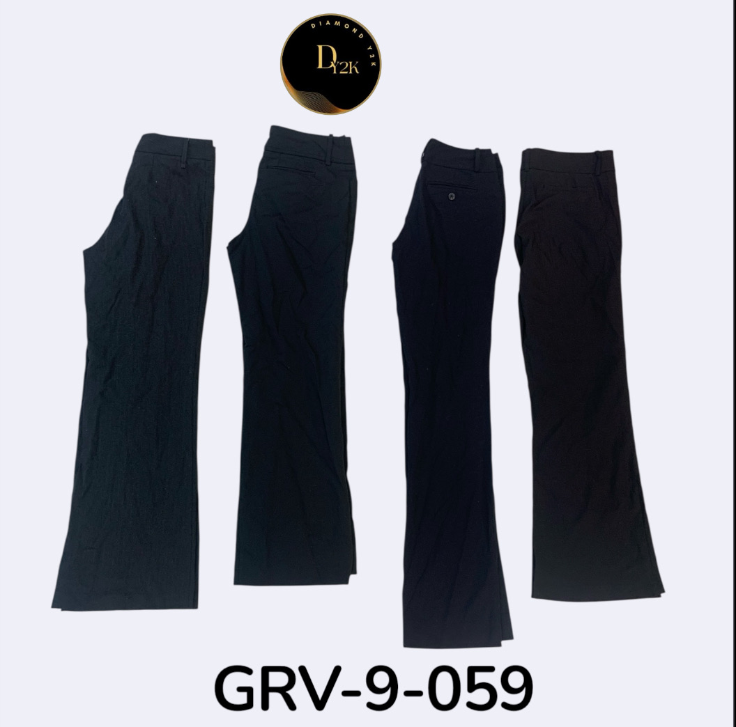 ブラックポリパンツ – Y2Kヴィンテージストリートウェア、クラシック & トレンディ(GRV-9-059)