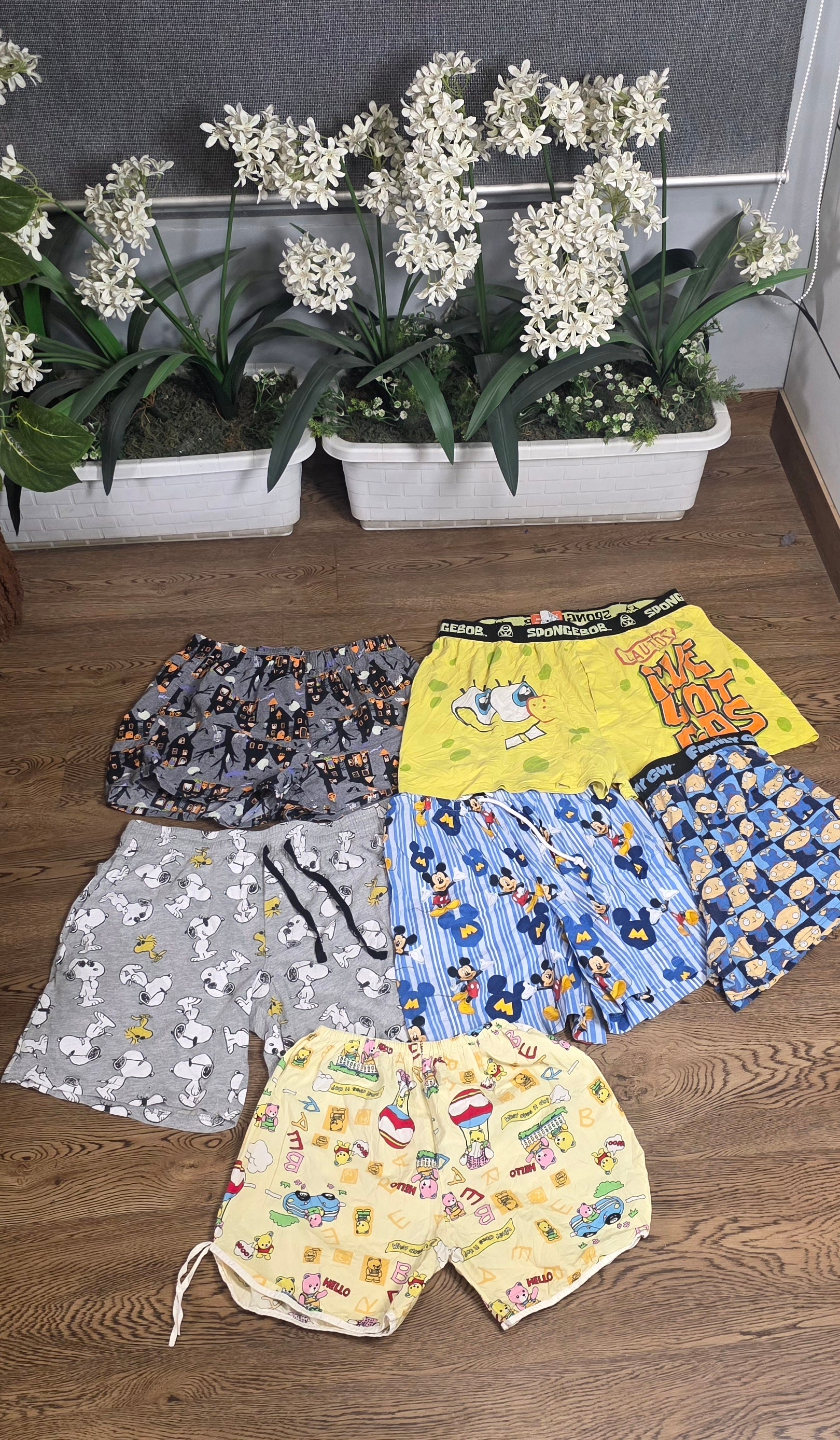 Shorts da notte in cotone stampato