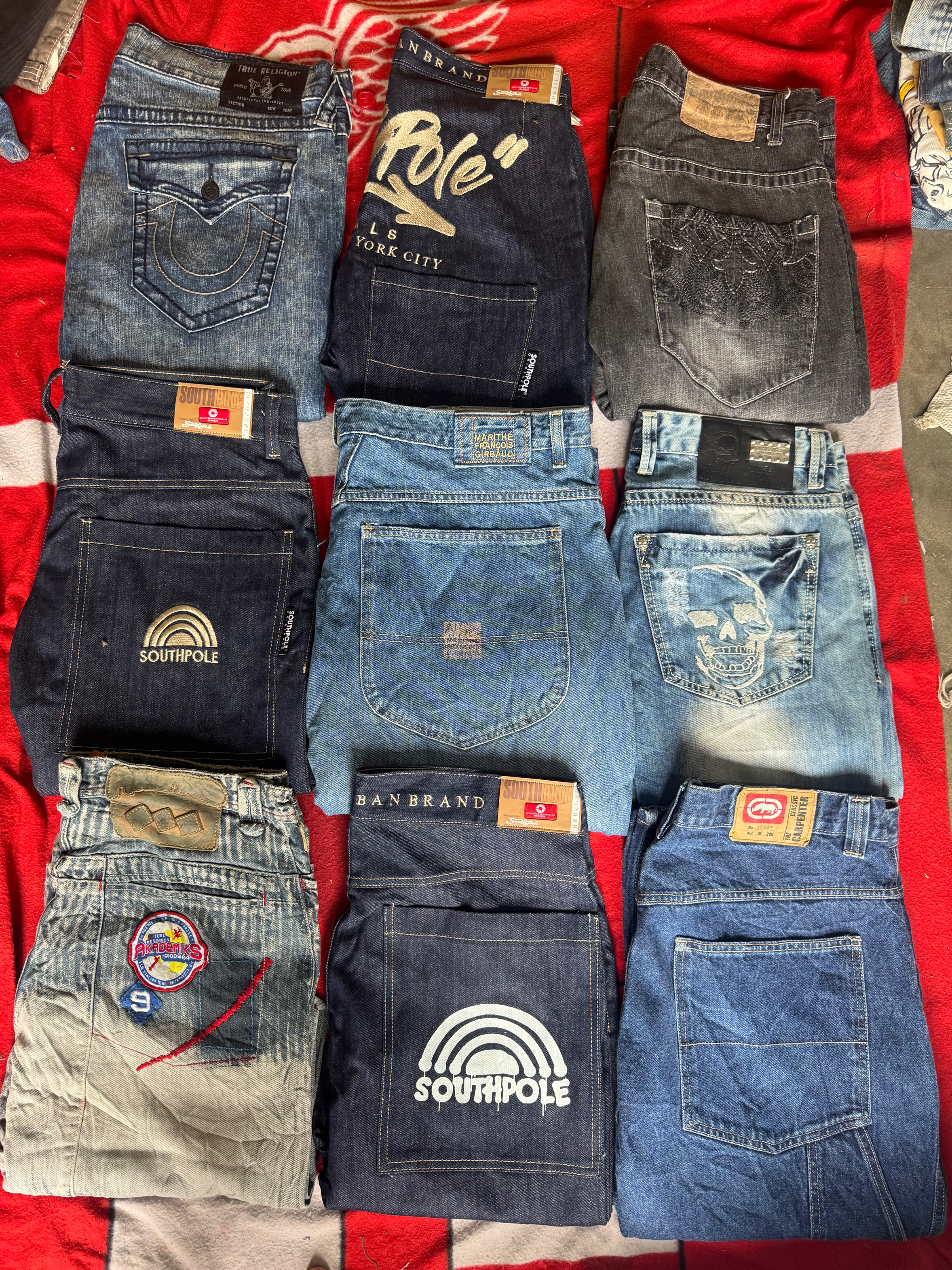 Denim hip hop pants