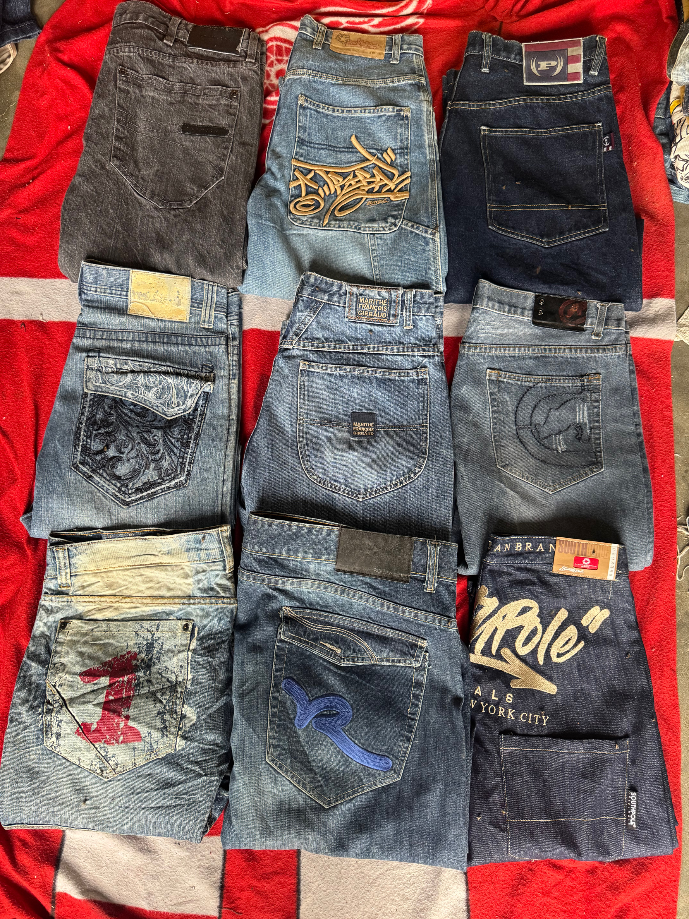 Denim hip hop pants