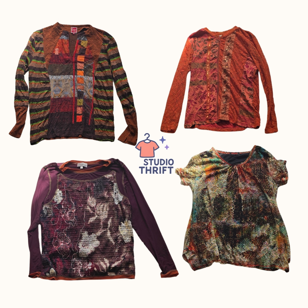 Conjunto de Tops Estéticos de Outono Y2K