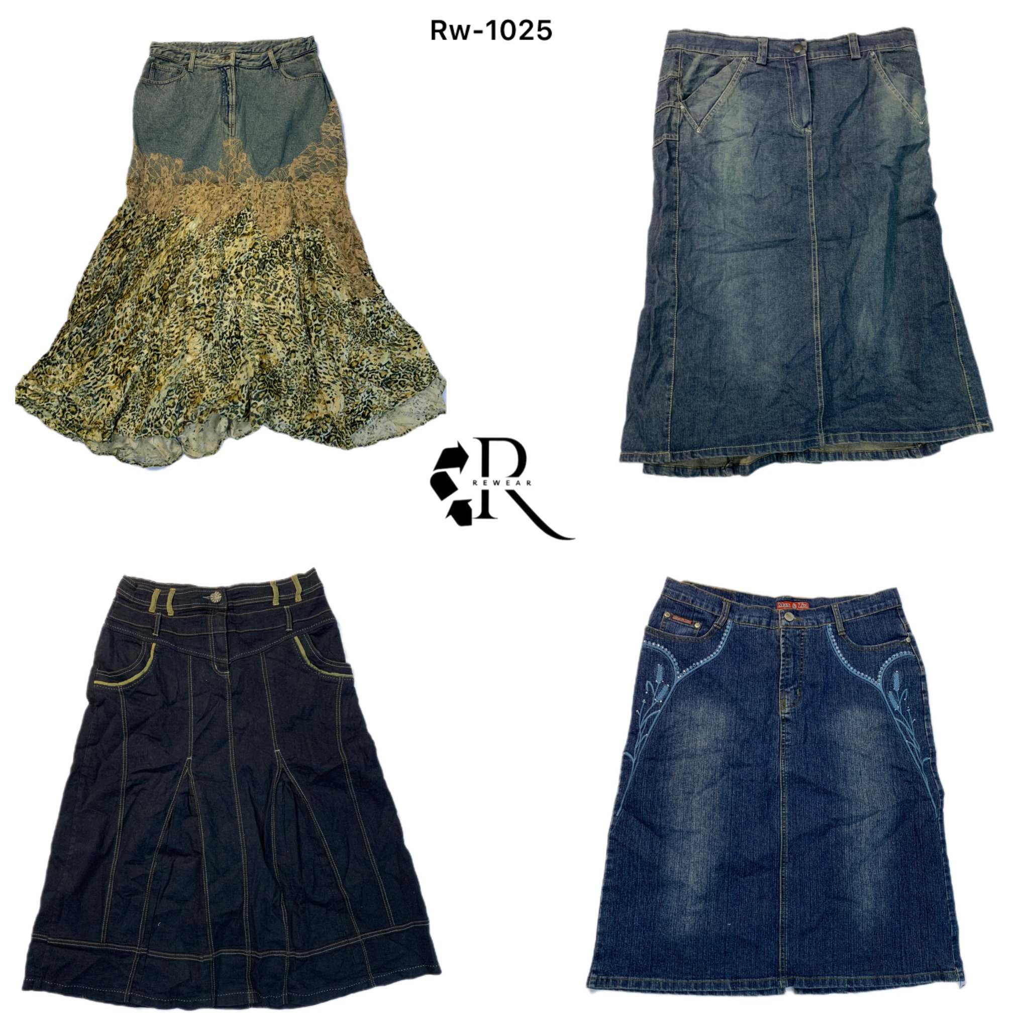 Y2k  Unique Denim Maxi Skirts (RW-1025)